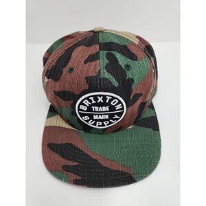 Brixton Supply Trademark Snapback Camo Hat Baseball Cap Adjustable